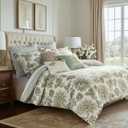 Levtex Home - Grey Palladium Comforter Set - King Comforter (106x94in.) + Two King Pillow Cases (36x20in.) - Paisley - Green, Yellow, Grey, Blue and White - Cotton