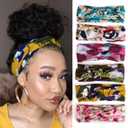 XTREND 6 Pcs Women's Headbands Twisted Cross Elastic Head Bands Yoga Workout Headband Non-Slip Sweat Soft Headbands Solid Color Simple Versatile Hair Accessory Hairbands 