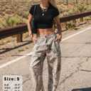 EXLURA Womens 100% Cotton Camo Pants High Waisted Straight Leg Baggy Denim Trousers Y2K Trendy Casual Forest Camo Cargo Jeans,XS