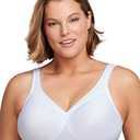 Glamorise womens Full Figure Plus Size MagicLift Seamless Wirefree Sports Bra #1006, White, 46C