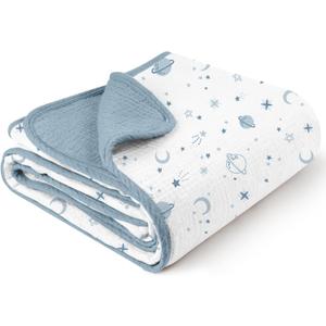 Konssy Muslin Baby Blankets for Girls Boys, 100% Cotton Crib Blanket for Infant Toddler, Super Soft and Lightweight Nursery Swaddling Wrap 40"x36" (Star) Konssy Muslin Baby Blankets for Girls Boys, 100% Cotton Crib Blanket for Infant Toddler, Super Soft and Lightweight Nursery Swaddling Wrap 40"x36" (Star)