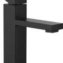 Moen Revyl Matte Black One-Handle Single Hole Modern Bathroom Sink Faucet with Optional Deckplate and Spring Loaded Drain Assembly, 84771BL