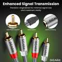 GEARit RCA Cable (10FT) 2RCA Male to 2RCA Male Stereo Audio Cables Shielded Braided RCA Stereo Cable for Home Theater, HDTV, Amplifiers, Hi-Fi Systems, Car Audio, Speakers, 10 Feet (Gray)