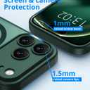 for iPhone 17 Pro Max Case, Compatible with MagSafe, Magnetic Translucent Matte Slim Protective Cover with 1 Screen Protector - Military-Grade Drop Protection (Dark Green)