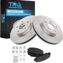 TRQ Front Brake Pad and Rotor Set Ceramic Vented Rotors