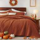 Bedsure King Size Quilt, Fall Bedding King, Red Orange Bedspread