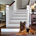 Dulepax Dog Gate for Stairs Mesh Baby Gate 30" Hx50 W Dogs Screen for Stairways Doorways, High Density Elastic Pet Gate Indoor Safety with Metal Hooks