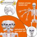 2 Pack 5.4Ft Halloween Skeletons Posable Skeletons Life Size Full Body Bones with Movable Joints for Halloween Decorations White
