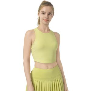 Womens Sports Bra Padded Crisscross Back Medium Support Sports Bras with Removable Cups for Workout Yoga (Yellow, XS)