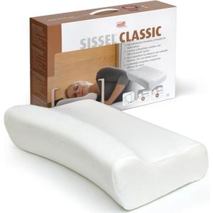 SISSEL Classic Neck Pillow Size M | Unique Incline for Disc & Vertebrae Relief | Includes Washable Velour Cover | Dimensions: Approx. 47 x 33 x 11 cm, Medium