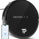TECBOT S1 Robot Vacuum Cleaner Slim 120Mins Runtime 2-in-1 Robot Sweeping or Mopping Self-Charging WiFi&App&Remote Control Robotic Vacuum Cleaner for Home Pet Hair Hard Floors, Black