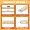 Hoteam 5 Pcs Heavy Duty Wooden Yardstick 36 Inches Natural Wood Yard Stick Ruler with Hang Hole Metal Tips 1/4-inch-thick Yardstick Ruler Metal Ends Meter Stick Clothing Measuring Home Office
