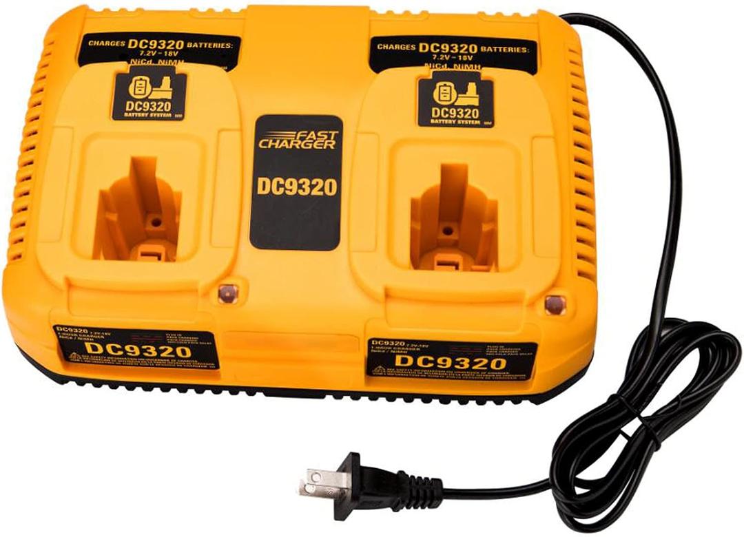 DC9320 Battery Charger for Dewalt 18V 14.4V 7.2V XRP Batteries, Dual Port Charging Station for Dewalt NI-CD NI-MH Battery DC9096 DC9098 DC9099 DE9057 DW9096 DW9094 DW9072
