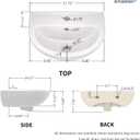 17.72" Wall Mount Bathroom Sink, Small U-Shaped Ceramic Corner Sink with One Hole and overflow, White