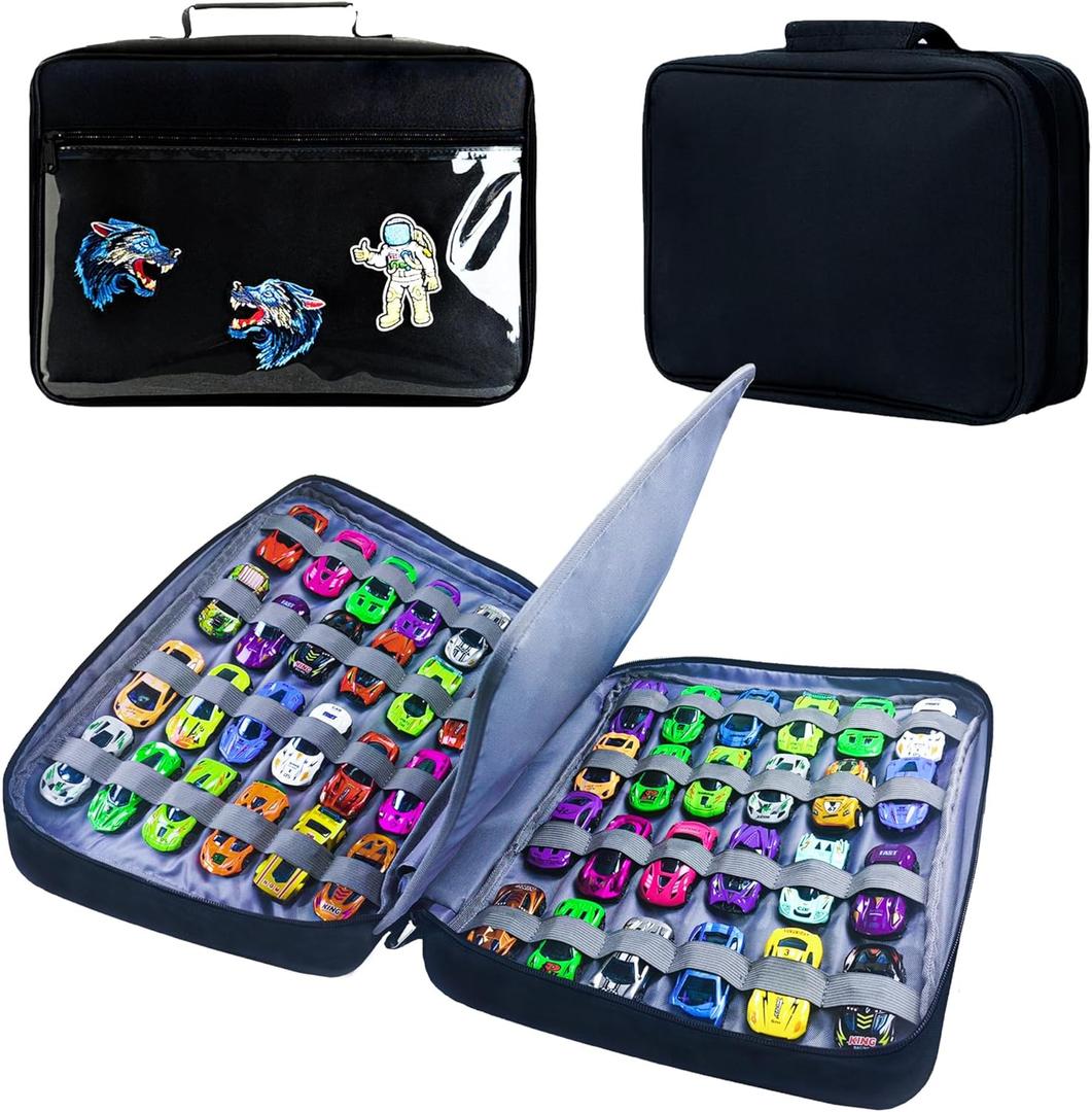 Mi Ya Mi Lai 48 Slots Toy Cars Storage Case Compatible with Hot Wheels, Hotwheels Carrying Case forMatchbox Cars,Mini Toys.Hot Wheels Storage (Black Bag Only)