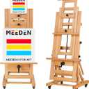 MEEDEN Extra-Large Artist Easel, Heavy Duty Painting Easel, Solid Beech Wood Professional H-Frame Easel, Movable and Tilting Flat Art Easel Stand for Adults, Holds Art Canvas Up to 76.7"