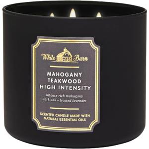 Bath & Body Works White Barn 3-Wick Candle in Mahogany Teakwood High Intensity, Scented