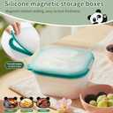 2 x Magnetic Silicone Food Storage Containers, Collapsible Bowls for CampingCollapsible Food ContainersBPA Free,Microwave & Dishwasher Safe,Panda Design for Kitchen,Snacks,Space Saving Design