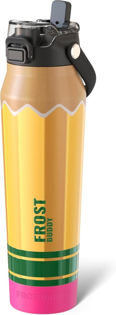 Frost Buddy 32oz Insulated Water Bottle with Straw & Chug Lid | Leak-Proof Stainless Steel | 24-Hours Cold | Sweat-Proof, Cup Holder Friendly | Ideal for Gym, Travel, Sports & Everyday Hydration