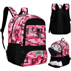 Hsmihair Youth Soccer Bag-Soccer Backpack&Backpack for Football Basketball,with Ball Compartment Separate Cleat Package