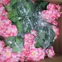 Artificial Geraniums Flowers for Outdoors, 6 Bundles Realistic Silk Fake Geranium, No Fade Faux Plants for Hanging Baskets, Window Boxes, Pots - Porch, Patio, Garden Decor(Pink)