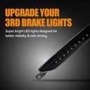Third 3rd Brake Light LED for 2011-2017 Jeep Grand Cherokee/Dodge Durango, High Mount Rear Brake Lights Assembly for 2007-2016 Jeep Compass, Waterproof Center Cab Lamp Stop Light (Black)