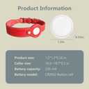 Leather Dog Outdoor Positioner, Tracker for Pet Only iOS System, Smart Location Tracking Leather Collar, Map Reality, Works Worldwide with Any Collar, No Other Fees, Find My, Red