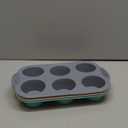 Silicone Muffin Pan - 6-Cavity Nonstick Baking Tray for Muffins, Cupcakes, Brownies and More - Food Grade and BPA Free - Pack of 3 Colors (Gray, Orange, Peacock Blue)