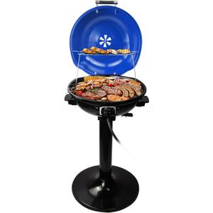 Electric BBQ Grill Techwood 15-Serving Indoor/Outdoor Electric Grill for Indoor & Outdoor Use, Double Layer Design, Portable Removable Stand Grill, 1600W