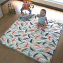 Blissful Diary Baby Play Mats for Floor, 50x50 Playpen Mat, Thick Cushioning Padding Foam Playmat for Baby and Toddlers Infants, Non-Slip & Machine Washable