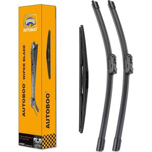 AUTOBOO 24"+18" Windshield Wipers with 14" Rear Wiper Blade Replacement for Mazda CX-5 CX-9 CX5 CX9 2017 2018 2019 2020 2021 2022 2023 -Original Factory Quality (Pack of 3)