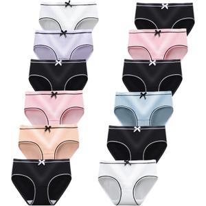 Girls Underwear for 12 Pack Teen Cotton Briefs L