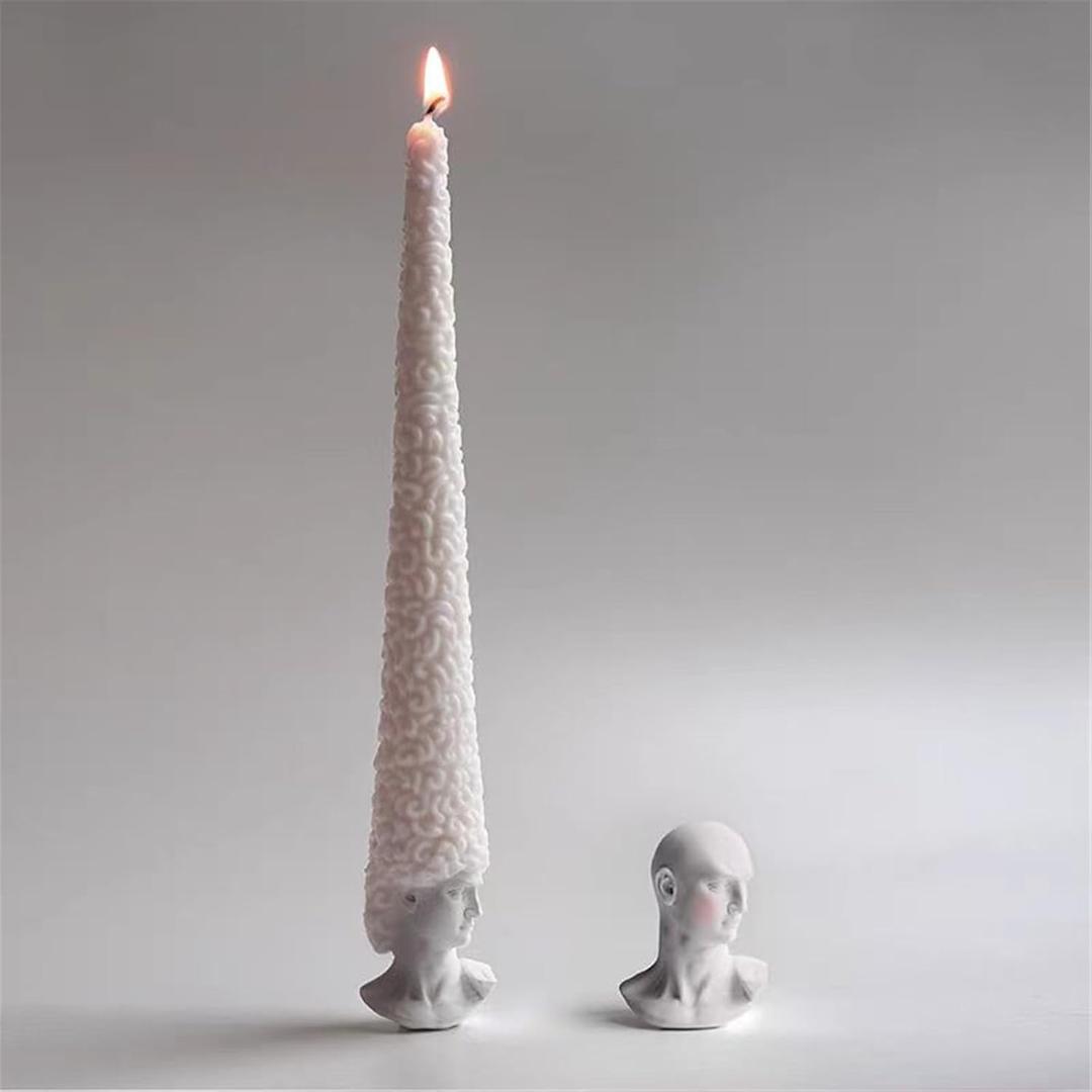David Scented Candle Room Decor Statue Aesthetic Soy Wax Aromatherapy Greek Retro Desk Statues Vintage Sculpture Decorations Gift for Home Bedroom Indoor(White)