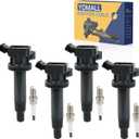 4PCS UF247 Ignition Coils + 4PCS 7092 Iridium Spark Plugs Ignition Coils Pack Fits for 2000-2008 Corolla, 2003-2008 Matrix, 2000-2002 Prizm 1.8L, Coil Pack Set Aftermarket Parts