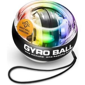 Vital Wrist Ball Exerciser Gyro Ball Hand Gyroscopic Wrist Strengthener & Forearm Trainer with Zinc Rotor Grip Strength Training, Wrist Exerciser & Arm Exercise Equipment Portable Fitness Accessory (Multi Color With LED Lights)
