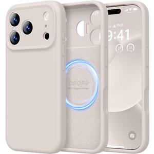 LOVE 3000 Designed for iPhone 17 Pro Case, Premium Silicone [Compatible with Magsafe][Soft Anti-Scratch Microfiber Lining] Shockproof Protective Phone Case for Men Women 6.3", Stone