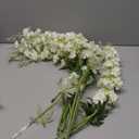 Thiccywoov 12 Pcs Delphinium Artificial Flowers, 33.5'' Long Stem Lifelike Faux Silk Flower Fake Look Real Bouquet for Tall Vase DIY Wedding Party Home Kitchen Arrangement Decor(White)