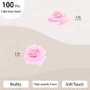 100 Pcs 2 Inch Artificial Flowers Faux Foam Fake Rose Head Bulk for Home Decor Wedding Decoration Bridal Shower Wall Table Centerpiece Arrangement DIY Craft (Light Pink)