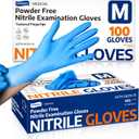 2 x Medical Soft Max Nitrile Exam Gloves, 100 Count Latex-Free Powder-Free Non-Sterile Food Safe Disposable Glove, Blue