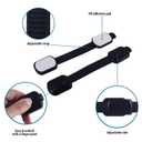 2 x Child Safety Cabinet Locks (6 Pack)  Adjustable Baby Proofing Strap Latches with Strong 3M Adhesive  No Drill Childproof Locks for Drawers, Cabinets, Fridge, Door, Closet, Black