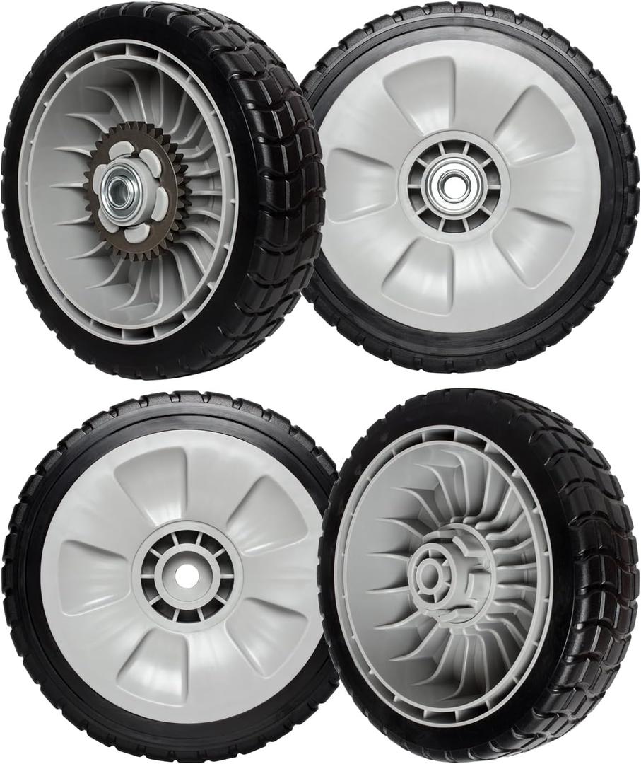 (4 Pack) Lawn Mower Wheels Kit Compatible with Honda HRR216 HRS216 HRT216 Walk Behind Lawn Mower - 2 Rear Wheels Replaces 42710-VE2-M02ZE + 2 Front Wheels Replace for 44710-VL0-L02ZB