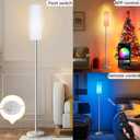 Qaubauyt Smart LED Floor Lamp with APP Control & RGB Colors - Dimmable Standing Lamp for Living Room, Bedroom, Gaming - Remote, Timer, 9W Bulb Included, 67" Modern Tall Lamp (White)