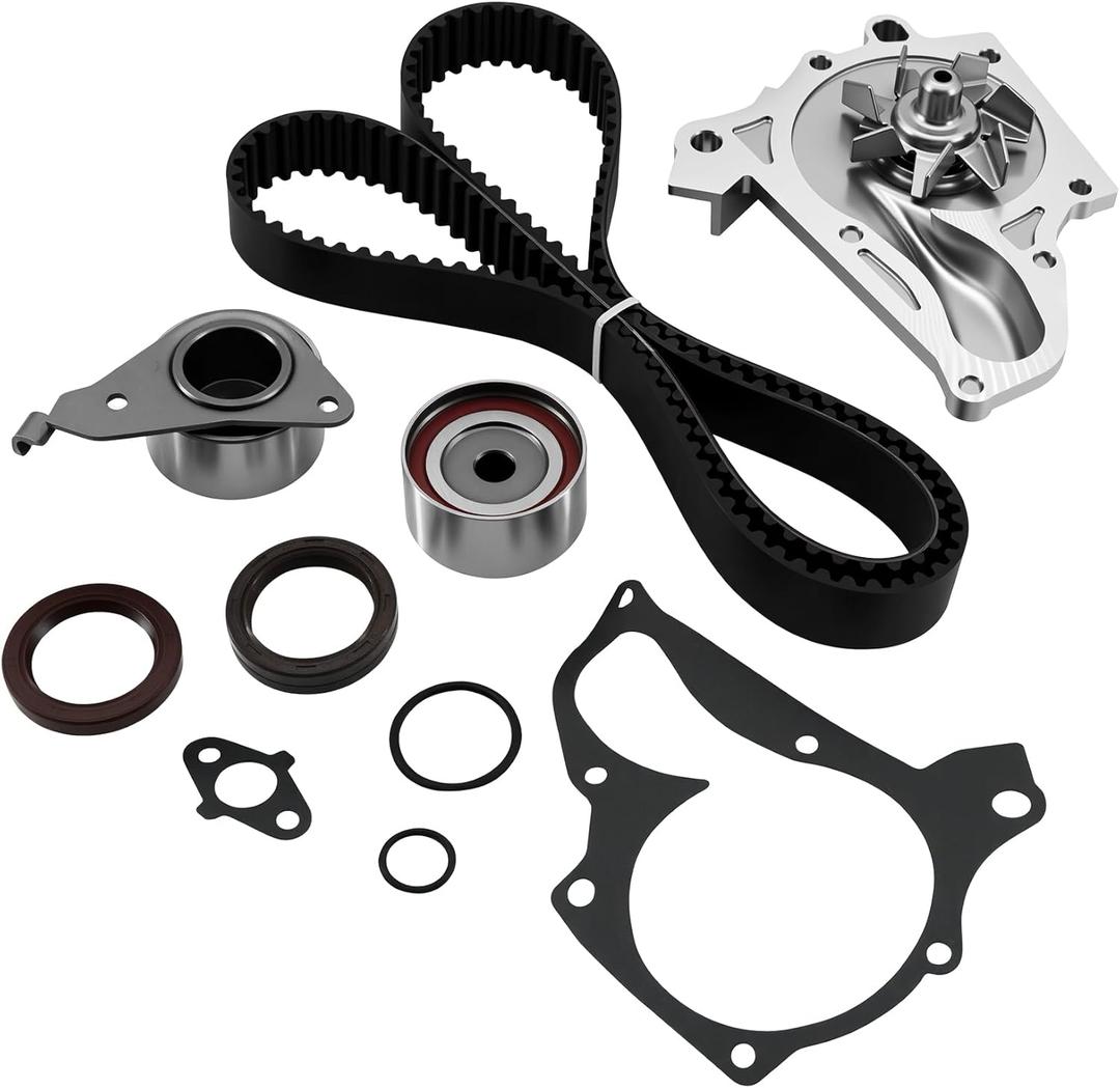 GLOCRORET Timing Belt Kit with Water Pump Fit for 1987-2001 Toyota Camry, 1996-2000 RAV4, 1987-1999 Celica, 1991-1995 MR2, 1999-2001 Solara, for 2.0L/2.2L 3SFE 5SFE, OE# TCKWP199 TBK138