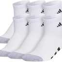 adidas Unisex Kid's Quarter Ankle Socks for Boys and Girls Youth (6-Pack) Athletic Cushioned and Comfortable M