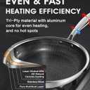USELUCK Wok Pan,Hybrid 12 inch Wok with Lid Stainless Steel Wok