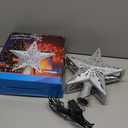 Christmas Tree Topper Lighted with 6 Patterns Projector, Christmas Star Tree Topper Built-in 3D Glitter LED Rotating Lights, Hollowed Christmas Tree Ornament for Xmas Party Holiday Decoration(Silver)