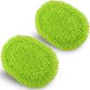 Microfiber Mop Refill for HoMerit Wall Cleaner, 2 Pack Reusable Washable Washer Pads, Dust Cleaning Walls, Ceilings, Windows, Baseboard, Dry Dust/Wet Wash Pad, Green-2