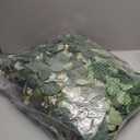 KHOYIME Eucalyptus Garland with White Flowers, 4 Packs 5.9Ft Artificial Silver Dollar Eucalyptus Leaves Plant Fake Greenery Hanging Ivy Vines Faux Wreath for Wedding Arch Party Mantle Table Home Decor