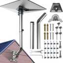 Starlink Gen 3 Mount - Adjustable 360 Rotatable Stainless Steel Wall/Roof/Pole Mounting Kit with Pipe Adapter & Extendable Pole, Compatible with V3 Starlink Standard Dish for Home, RV, Marine