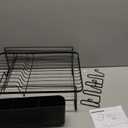 Kitsure Large Dish Drying Rack - Extendable Dish Rack, Multifunctional Dish Rack for Kitchen Counter, Anti-Rust Dish Drainers with Cutlery & Cup Holders 19.2"-26.7" L x 12.9" W, Black (Standard)